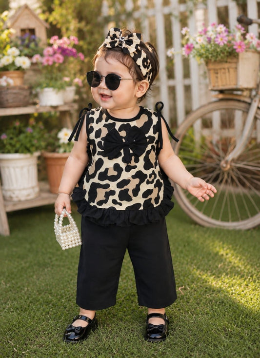 Cheetah Print Top With Black trouser