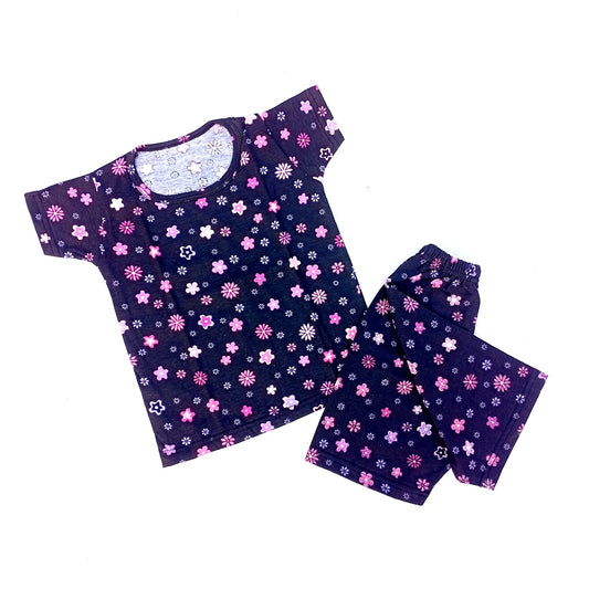 Nicker Shirt in Jersey Stuff - Half Bazoo in Multi flowers Print