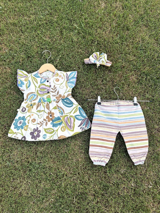 Frock with Band & Trouser In Lining Trouser