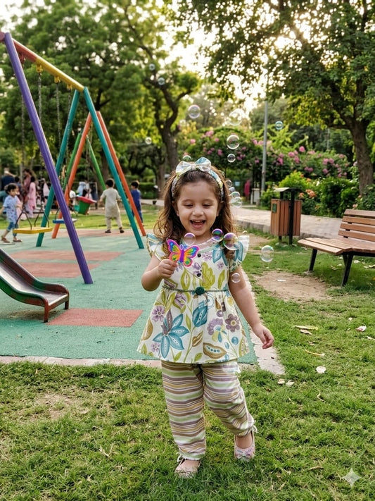 Frock with Band & Trouser In Lining Trouser