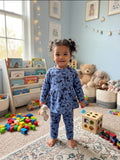 Full Bazo Frock with Trouser In Banayani Stuff jersey Sky Blue color