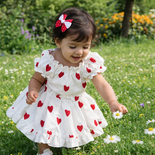 Summer Cotton Frock with Band & Rain Bow Trouser