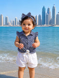 Shirt & Shorts With band in Polka Dot Print