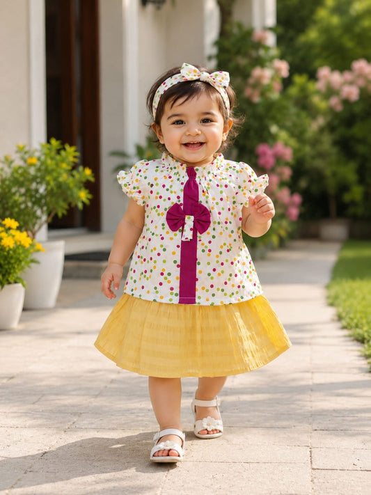 Top & Yellow Skirt With band
