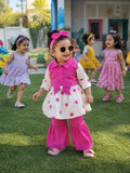 Full Bazoo Frock Strawberry Print with Band & Trouser