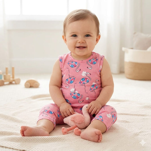 Nicker Shirt in Jersey Stuff Sando Style - Dove Print