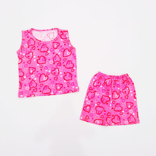 Nicker Shirt in Jersey Stuff Sando Style -Pink Star