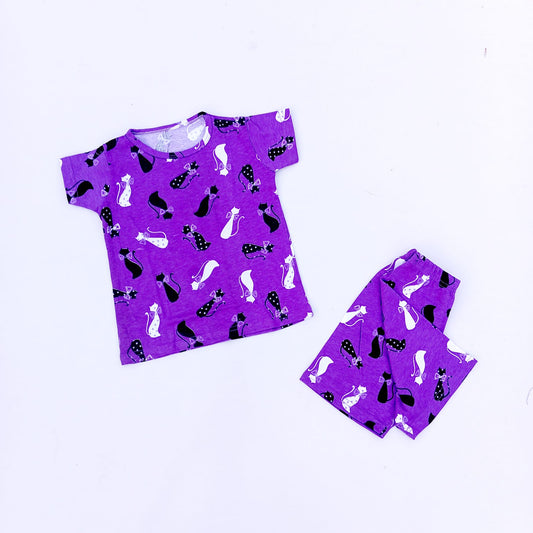 Nicker Shirt in Jersey Stuff Half Bazoo Cat Print