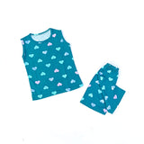 Nicker Shirt in Jersey Stuff - Blue Base Mutli Heart