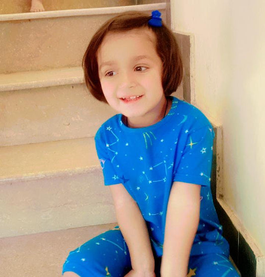 Nicker Shirt in Jersey Stuff Half Bazoo In Blue Star