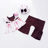 Frock with Trouser & Cap In Maroon