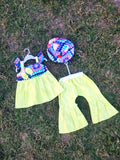Frock with Cap & Green Plazo