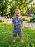Nicker Shirt in Jersey Stuff - Half Bazoo - Pink Flowers