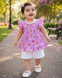 Frock With Short and Same Band in Bazo Frill Design