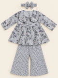 Full Bazoo Frock with Trouser & Band in Collar Design ( Winter Cotton )