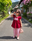 Frock With Trouser and Same Band in Cheeta Print