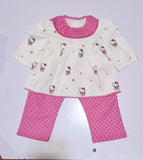 Full Bazoo Frock with Band & Pink Trouser in Winter Cotton