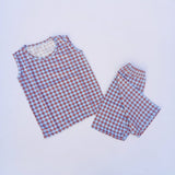 Nicker Shirt in Jersey Stuff - Blue Check