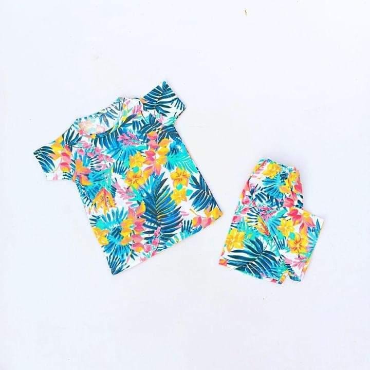 Nicker Shirt in Jersey Stuff Half Bazoo In  Multi Flowers