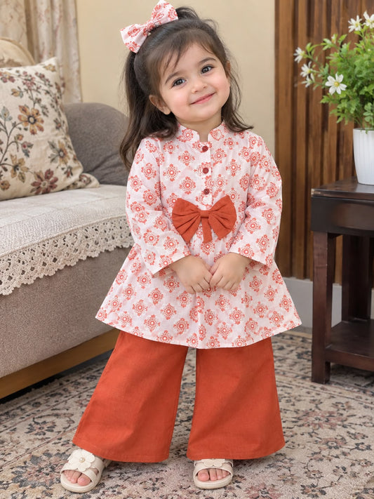 Full Bazoo Frock with Band & Maroon Trouser