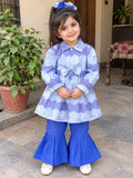 Full Bazoo Frock with Band & Purple Trouser in Winter Cotton