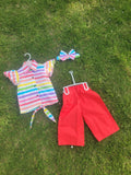 Top & Short With Same Band in Lining print