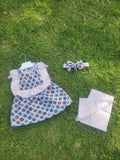 Frock with Band & Shorts in - Frill Design