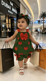 Frock with Band & Short in Tomato Print