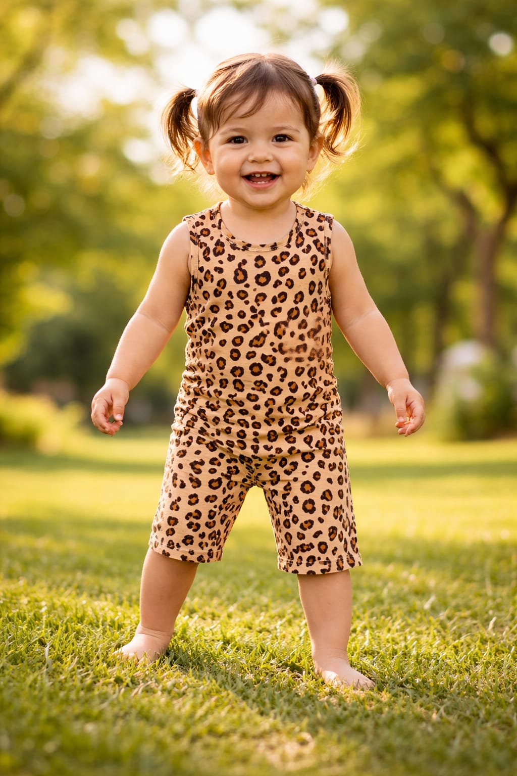 Nicker Shirt in Jersey Stuff - Brown Cheeta Print