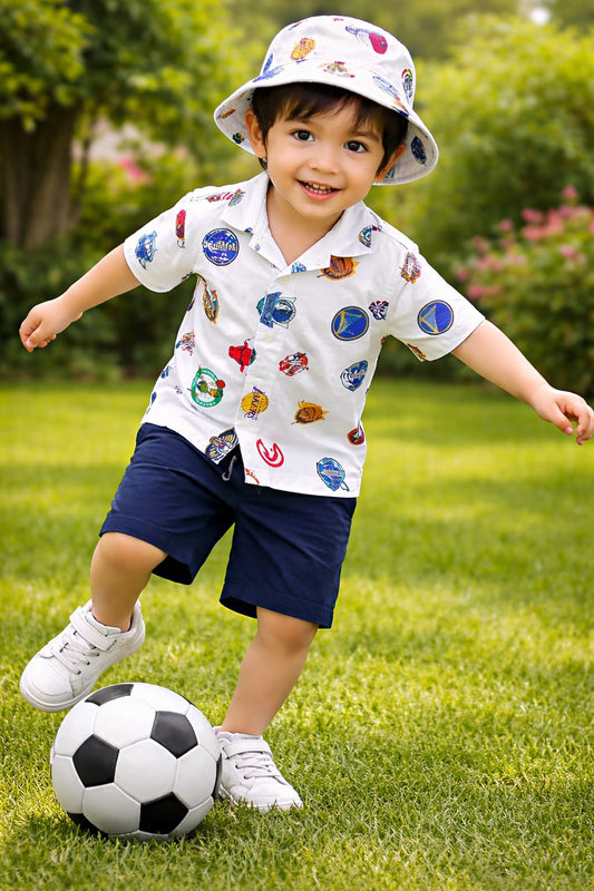 Nicker Shirt & Cap in Cotton Stuff -  Half Bazoo