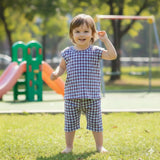 Nicker Shirt in Jersey Stuff - Blue Check