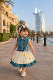 Top With Band &  Skirt  in Lemon Print