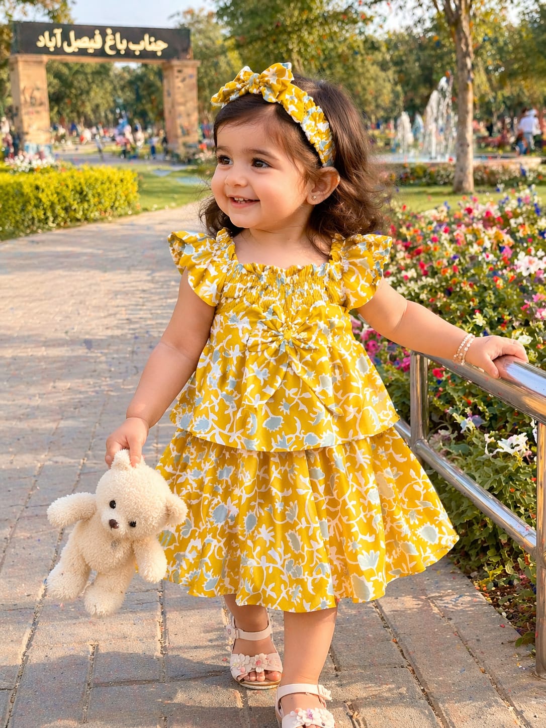 Summer Stuff Soft Cotton Shirt and Skirt with Band in Yellow