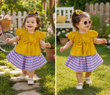 Yellow Top & Skirt With band
