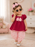 Frock With Trouser and Same Band in Cheeta Print