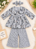 Full Bazoo Frock with Trouser & Band  in Collar Design ( Winter Cotton )