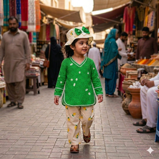 Full Bazo Frock with Cap &  Trouser
