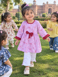 Full Bazoo Frock Bazo Frill with Band &  Trouser in Winter Cotton