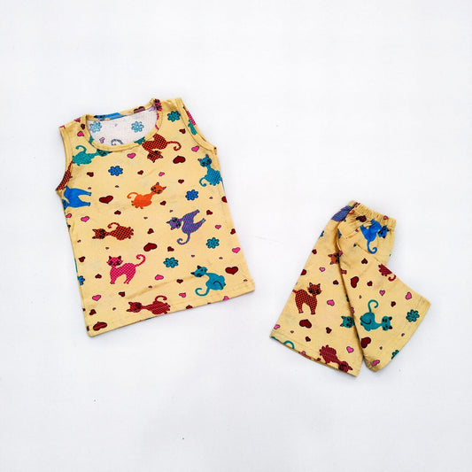 Nicker Shirt in Jersey Stuff - Cat Print