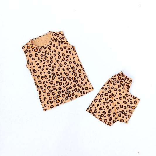 Nicker Shirt in Jersey Stuff - Brown Cheeta Print
