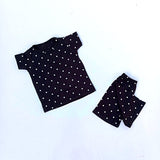 Nicker Shirt in Jersey Stuff - Black Polka Dott