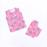 Nicker Shirt in Jersey Stuff Sando Style  - Dove Print