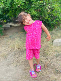 Nicker Shirt in Jersey Stuff Sando Style  -Pink Star