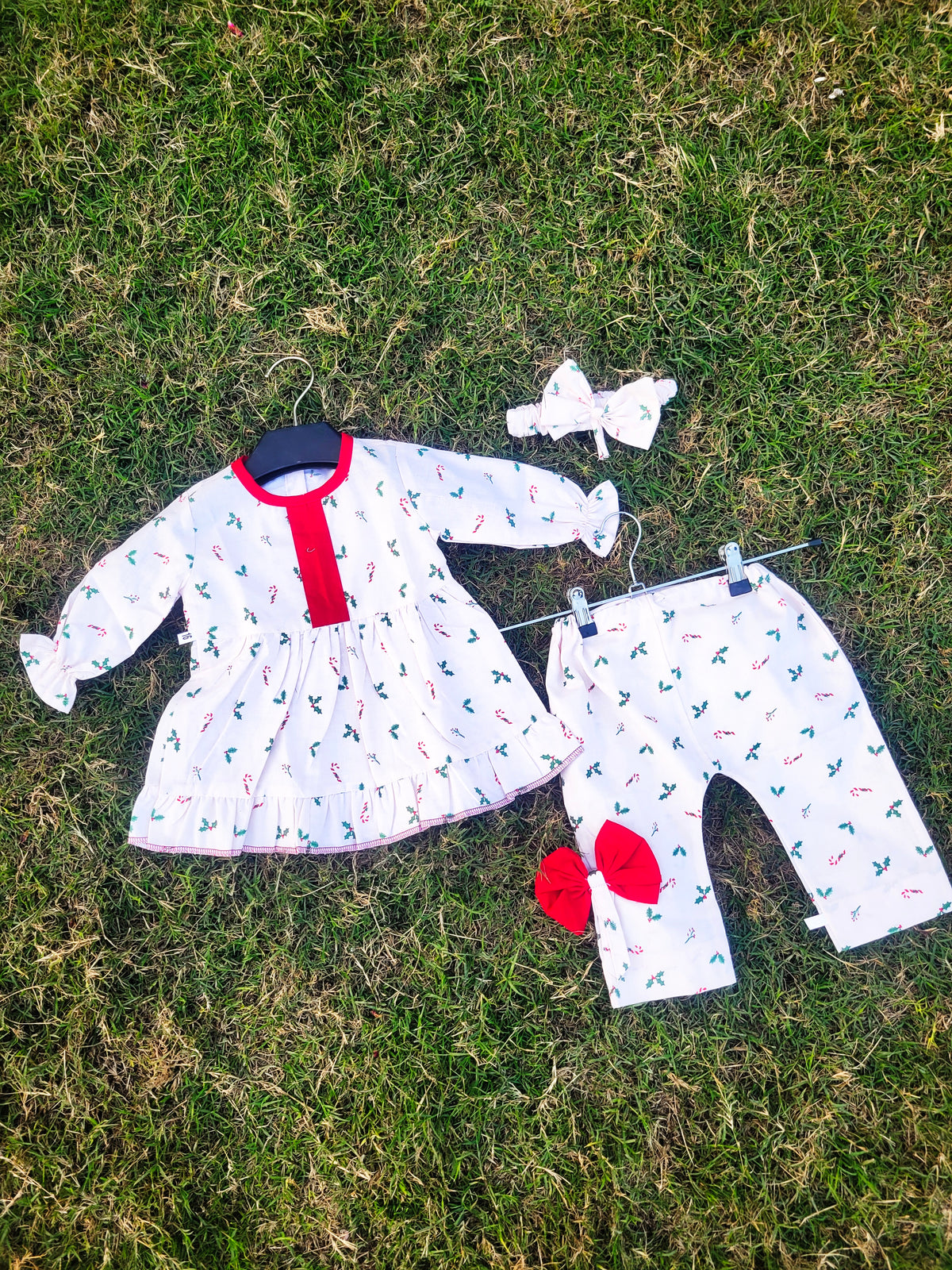 Frock with Band & Shorts in White