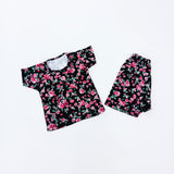 Nicker Shirt in Jersey Stuff -  Half Bazoo in Red Flowers