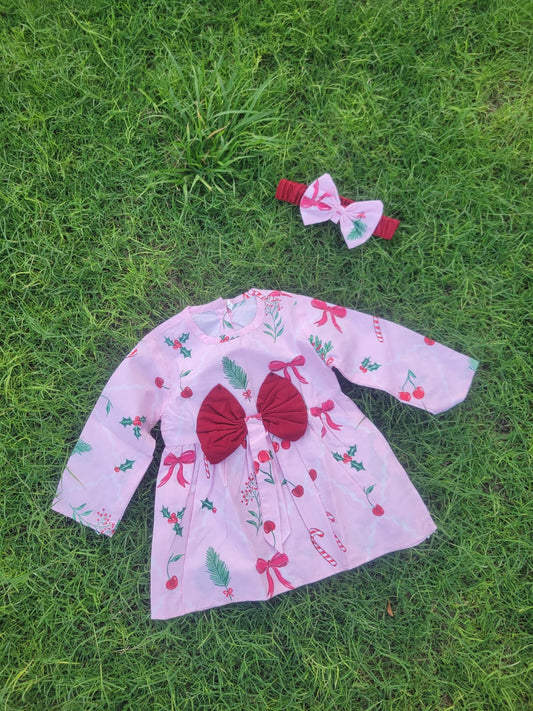 Single Frock with Band Bow Style