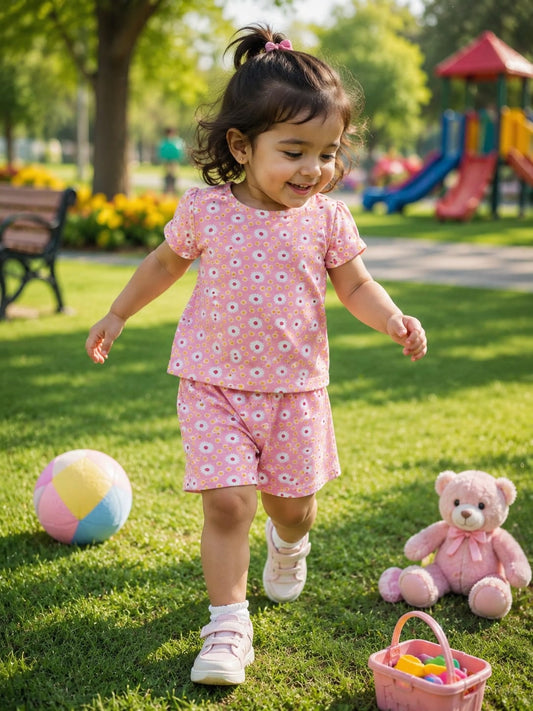Nicker Shirt in Jersey Stuff -  Half Bazoo Polka Dots Print