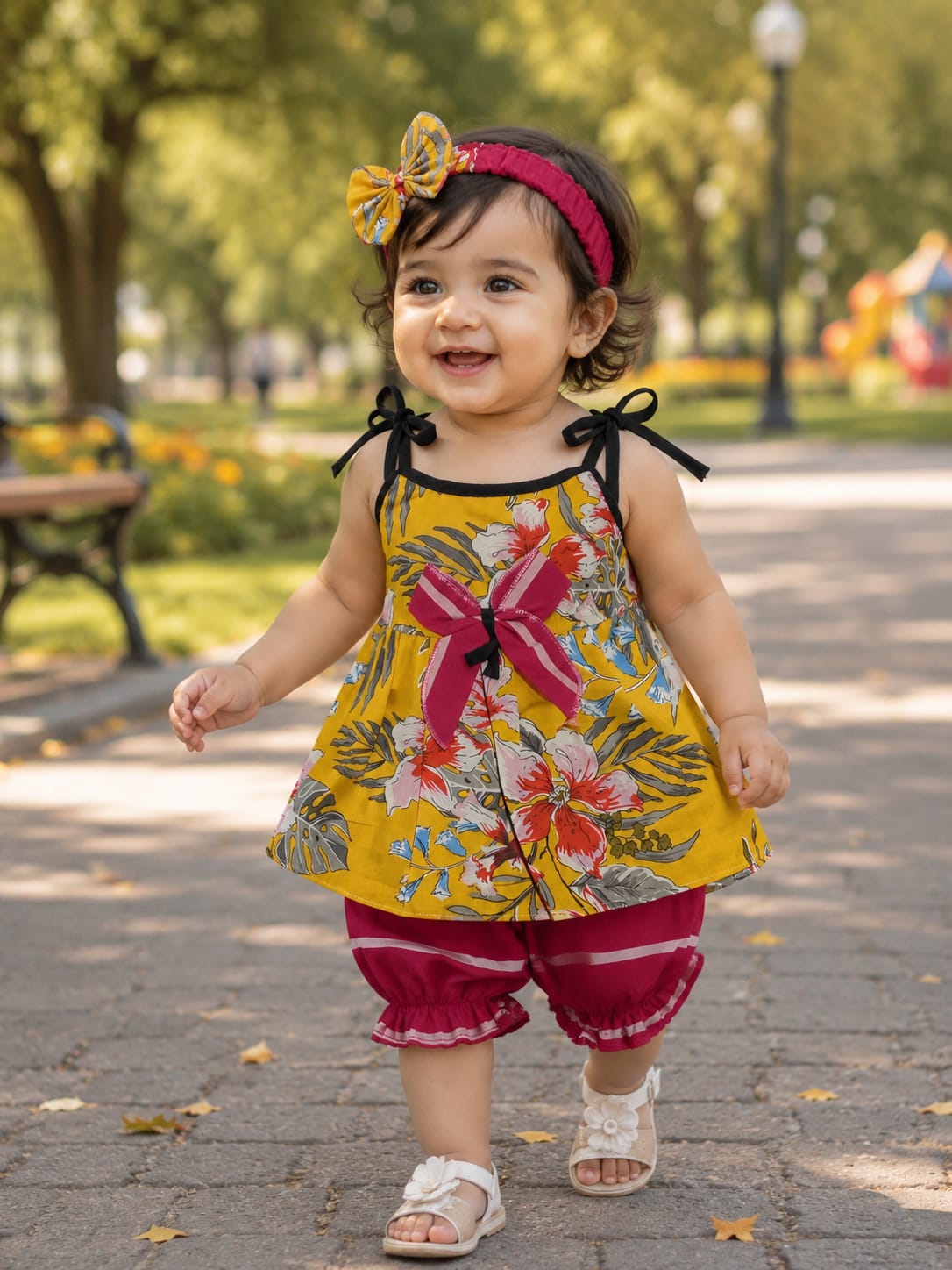 Frock With Short and Same Band in Strap Design