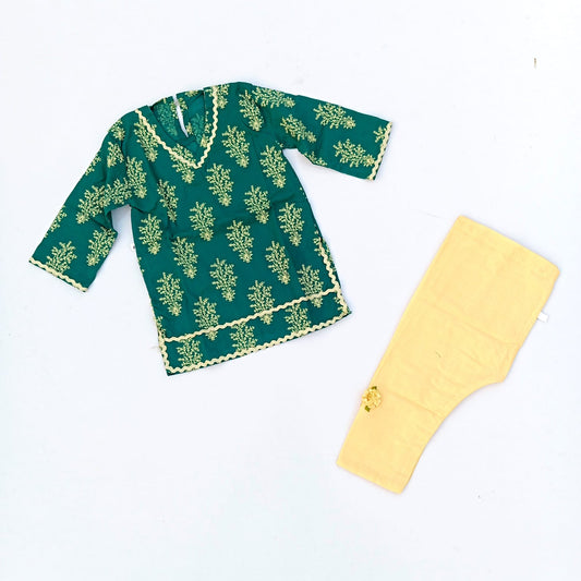 Lawn Stuff Frock  & Trouser with lace