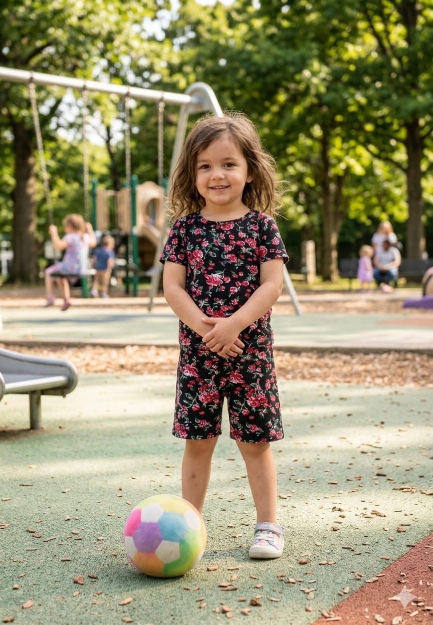 Nicker Shirt in Jersey Stuff -  Half Bazoo in Red Flowers